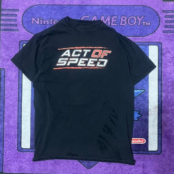 American Apparel Other - Act of Speed large black vintage racing T-Shirt